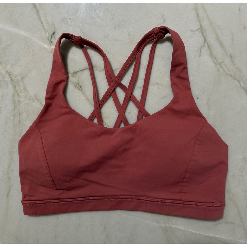 Lululemon Free To Be Serene Bra Size 8 Terracotta Strappy Sports Bra No Liners